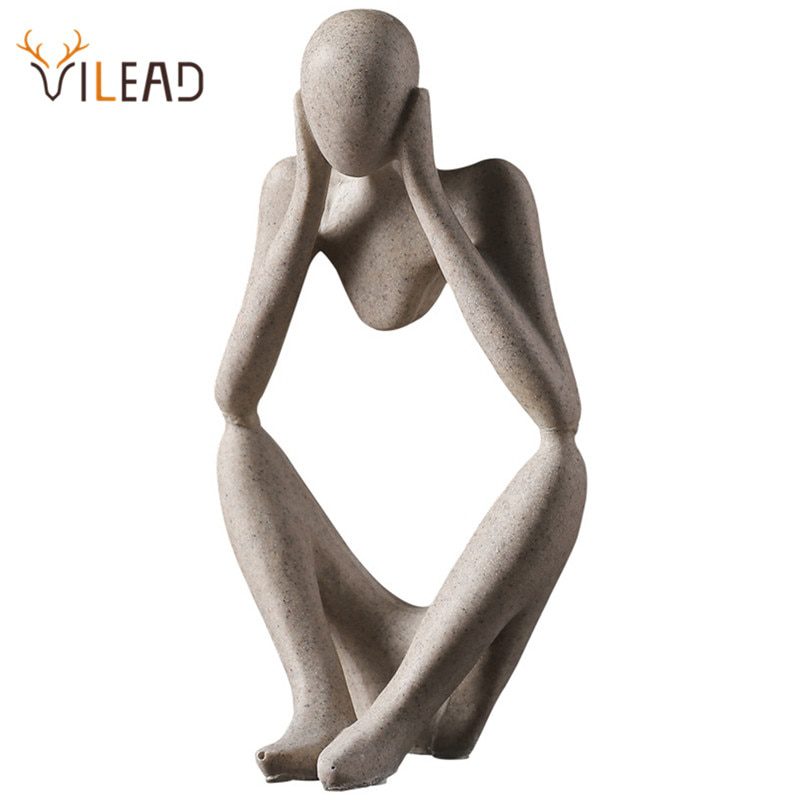 Vilead nordic abstract thinker statue, handmade modern art