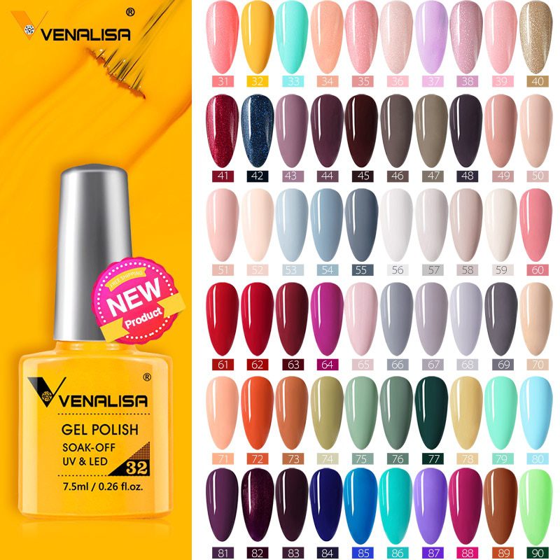 Venalisa fashion bling, 7.5ml soak off uv gel nail, polish cosmetics nail
