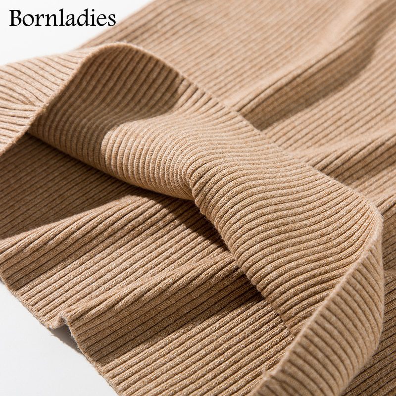 Bornladies 2021 basic turtleneck women sweaters, autumn or winter, tops slim soft and warm pull
