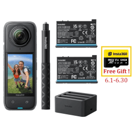 Insta360 X4 Action Camera with 2290mAh Battery, 8K Video, 10M Waterproof, FlowState Stabilization