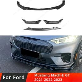 Enhanced Front Bumper Splitter Lip Spoiler Kit in Gloss Black ABS | Car Accessories for Ford Mustang Mach-E GT 2021-2023