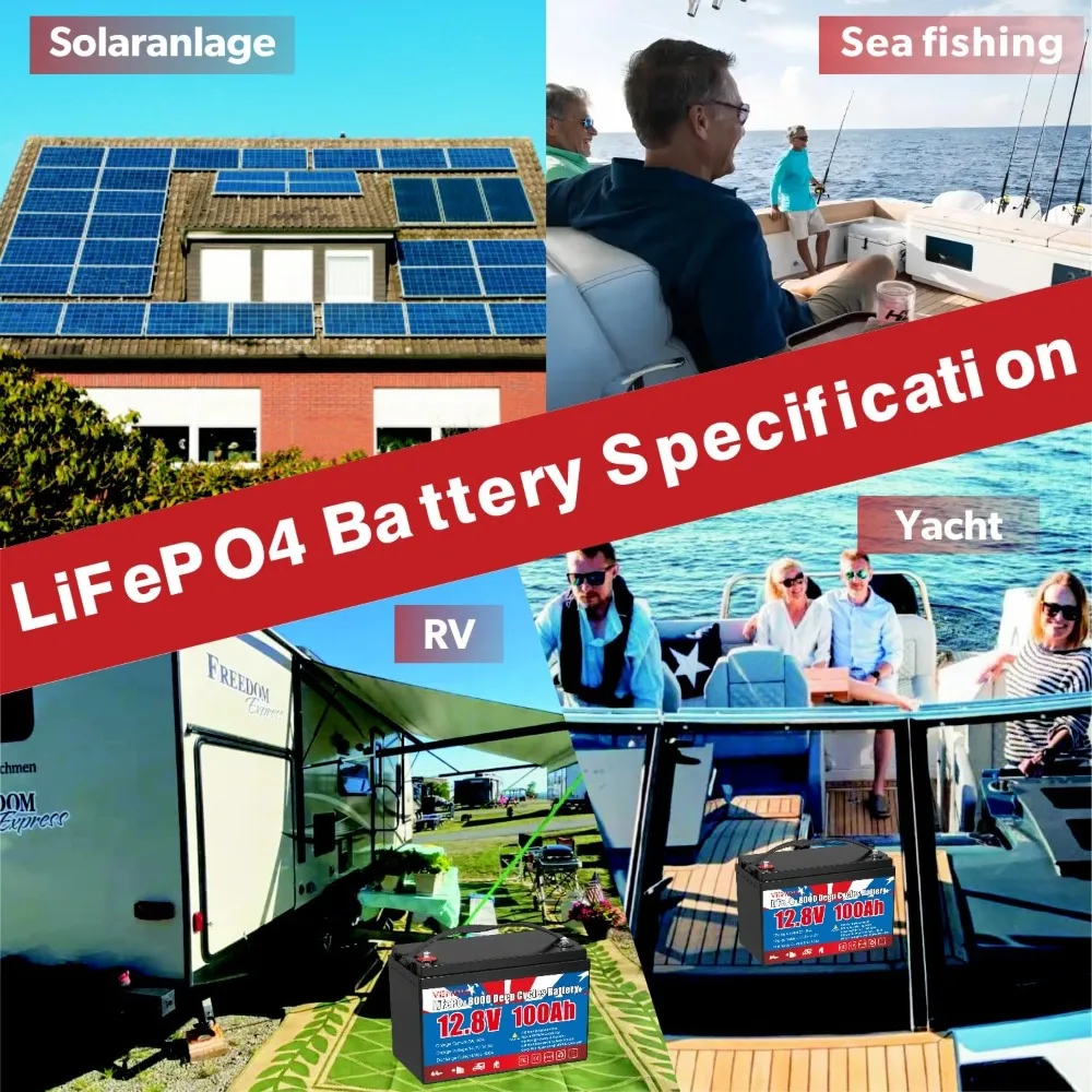 סוללת LiFePO4 12.8V 100Ah עם BMS