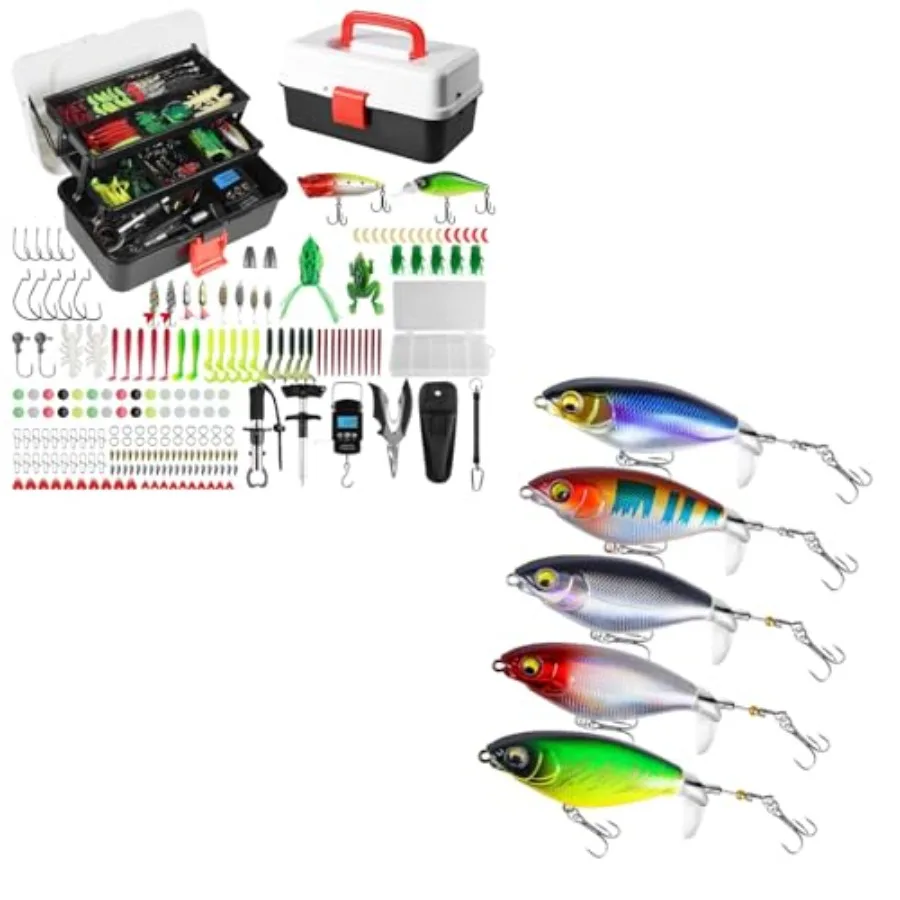 תיבת דייג עם פיתיונות ודגים