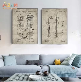אמנות קיר פטנט דיג וינטג’ – הדפס קנבס